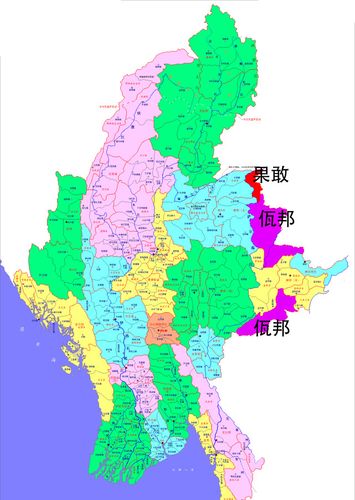 缅甸掸邦行政区划图图片